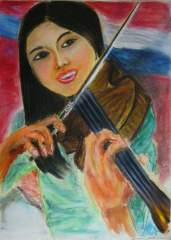 Girl Playing the Violin.