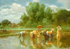 Fernando Amorsolo - Planting Rice - 1951