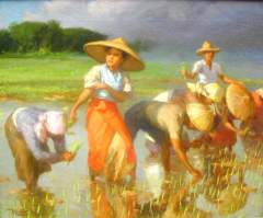 Fernando Amorsolo - Planting Rice - 1947