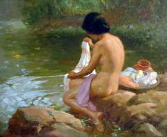 Fernando Amorsolo - Lavendera - 1950