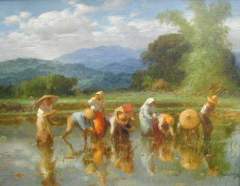 Fernando Amorsolo - Planting Rice - 1947