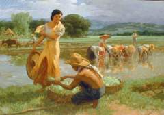 Fernando Amorsolo - Planting Rice - 1954