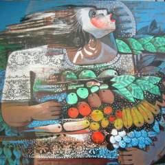 Girl with fruits - (Lady fruit vendor)