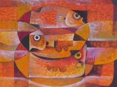 Abstract fish painting by Paco Gorospe