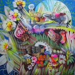 Birds and flowers