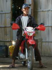 Lolo on his Motorcycle