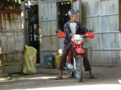 Lolo on his Motorcycle