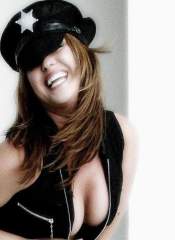 Sexy lady wearing a police hat