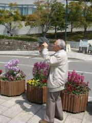 Photographing the Photographer outside the Nagasaki Peace park