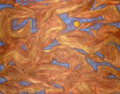 Abstract art by Sam Penaso - golden clouds