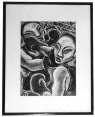 boksing - oil on paper - 15x21 inches - 2003