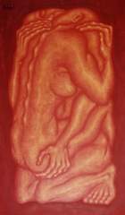 lovers series - acrylic on paper - 30x40 inches - 2005