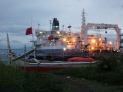 c.s. Cable Retriever loading submarine telecoms communication cables in Batangas 