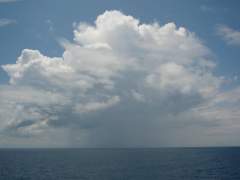 Cumulous Cloud with Rain Shower in South China Sea