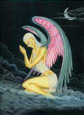 Sexy Angel with pink and blue wings