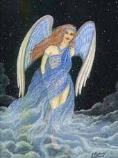 Beautiful Angel with blue wings