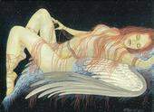 Sexy, naked, reclining nude Angel
