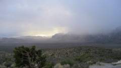 Stormy clouds and rain over Spring Mountains
