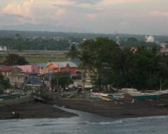 Bauan, Batangas - Cathedral and a beach front scene with broken bridge