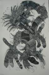 Nisael Agag pen and black ink drawing - Libog Lito