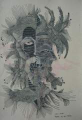Nisael Agag pen and ink drawing - Thorn in my Pride