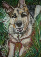Benjamin - Two (German Shepherd dog painting)