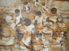 Paco Gorospe Fish Market painting (Untitled)
