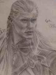 Black and White drawing of Legolas