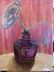 Still-Life Dead Plants and Jar