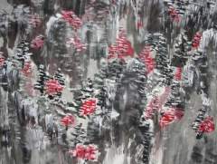 snow???? Vietnamese watercolor wash and ink painting