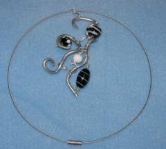 Organic black handmade wire jewellery