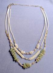 White and green coil necklace