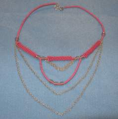 Red and gold hand-made necklace