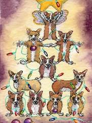 Corgi Dogs Christmas Tree by SusanAlisonArt