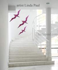 Freedom Birds in Pantone color of the year, Radiant Orchid.  by artist Linda Paul