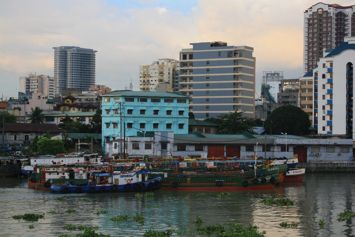 Pasig River and Santa Cruz, Manila - from Fort Santiago
