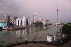 The pasig River flowing past Santa Cruz in Manila, Philippines