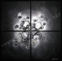 healing stones 4x 30x30 acryl Op doek