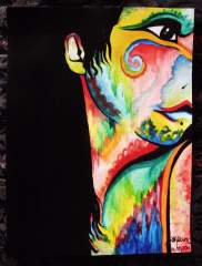 Colorful expressionist figurative art