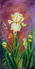 Garden With Yellow Iris