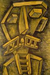 man with ladder moustache