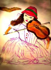 AN ANGEL PLAYS FOR HER WINGS