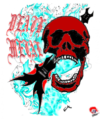 Death Metal Fire Skull