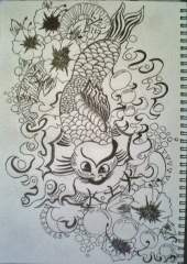 Koi-black and white.