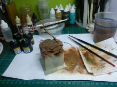 Miniature model painting studio - art materials