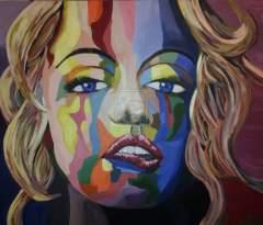 colorful portrait 120x100cm