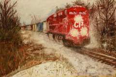 Canadian Pacific Railway CP 8856 Powering through Early Snow