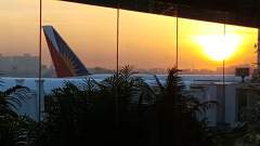 Beautiful sunrise at Ninoy Aquino International Airport, Manila