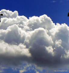Deep Blue Sky with dramatic cumulous clouds