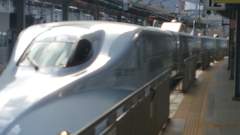 Sleek and shiny super express on the Shinkansen